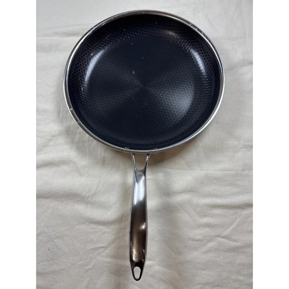 HexClad 12 Inch Hybrid Nonstick Frying Pan Stainless Steel without lid